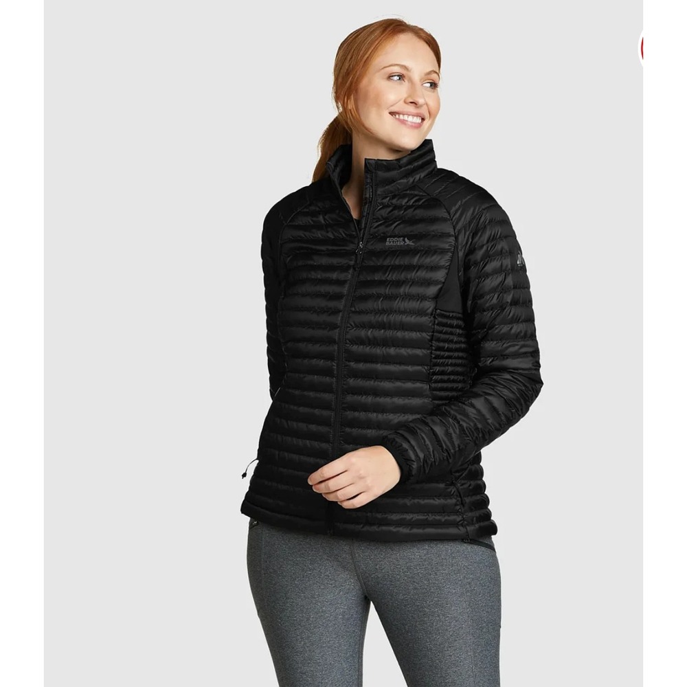 EDDIE BAUER First Ascent Down‎ Jacket Black MicroTherm 2.0 800 Fill Women's S